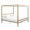 Modern Metal Canopy Bed Frame - Gold - King