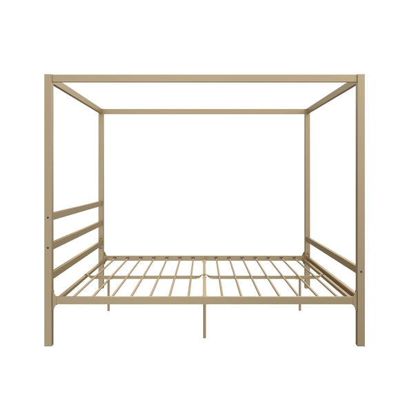 Modern Metal Canopy Bed Frame - Gold - King