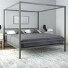 Modern Metal Canopy Bed Frame - Gray - King