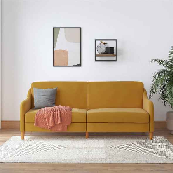 Jasper Futon Sofa Bed - Mustard