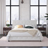 Dakota Platform Bed Frame - White Faux leather - Queen