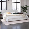 Dakota Platform Bed Frame - White Faux leather - King