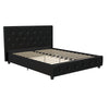 DHP Dakota Upholstered Platform Bed, Full, Black - Black Faux Leather - Full