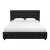 Dakota Platform Bed Frame - Black Faux Leather - Queen