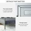 Modern Metal Canopy Bed Frame - Gray - Queen