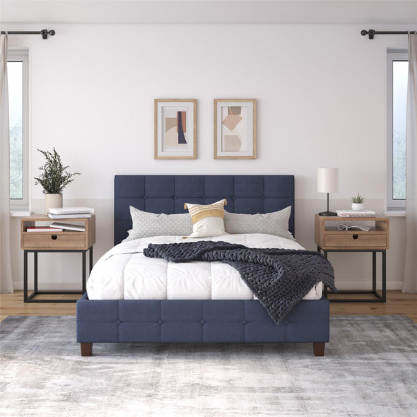 Dakota Platform Bed Frame - Gray - Queen