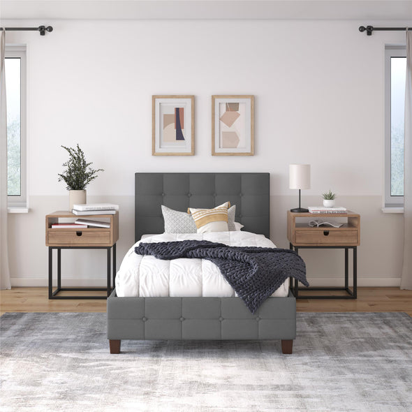 Dakota Platform Bed Frame - Gray - Twin