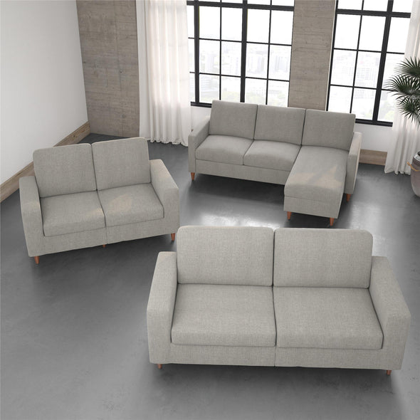 Liah Reversible Sectional Sofa - Light Gray