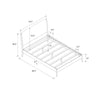Dacin Wood Bed Frame with Upholstered Headboard - Beige - Queen