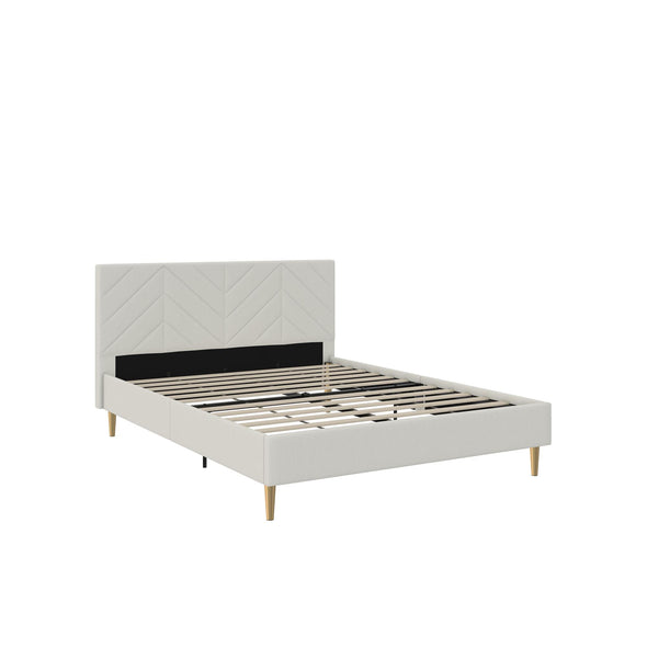Andrea Tufted Upholstered Platform Bed - Gray - Queen