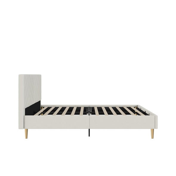 Andrea Tufted Upholstered Platform Bed - Gray - Queen