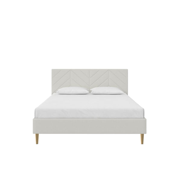 Andrea Tufted Upholstered Platform Bed - Gray - Queen