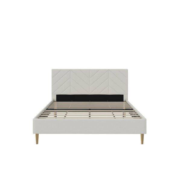 Andrea Tufted Upholstered Platform Bed - Gray - Queen