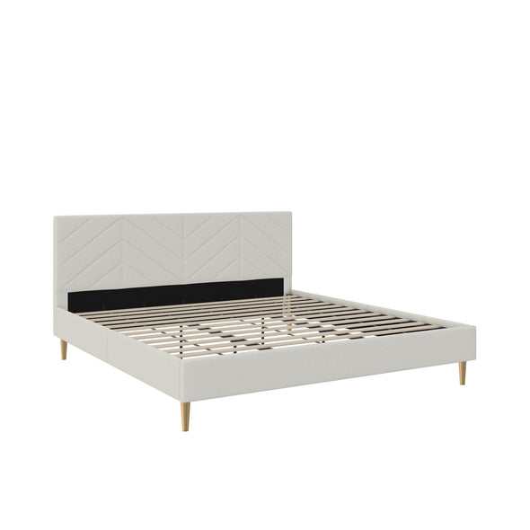Andrea Tufted Upholstered Platform Bed - Gray - King