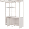 Lanis Metal Storage Loft Bed with Desk, Shelves, Cabinet and USB Port - Off White - Twin