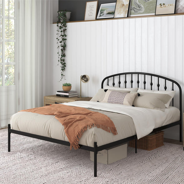 Narla Metal Platform Bed Frame - Black - Queen