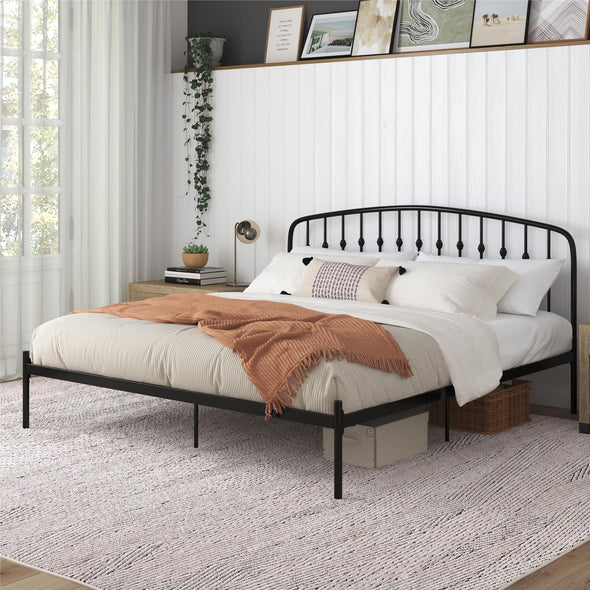 Narla Metal Platform Bed Frame - Black - King