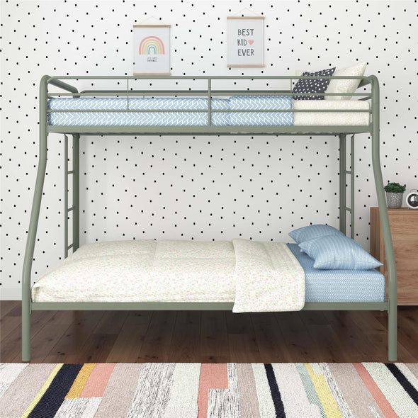 Dusty Metal Bunk Bed - Sage Green - Twin-Over-Full