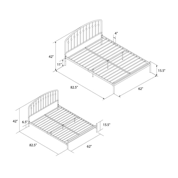 Narla Metal Platform Bed Frame - Black - Queen