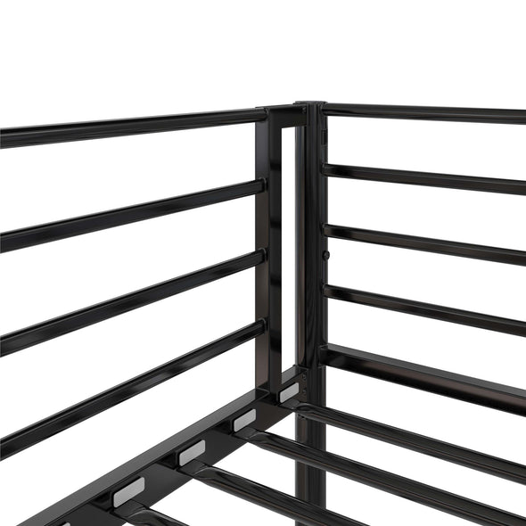 BrEZ Build Daven Easy Assembly Bunk Bed - Black - Twin-Over-Full