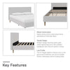 Andrea Tufted Upholstered Platform Bed - Gray - Queen