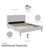 Andrea Tufted Upholstered Platform Bed - Gray - Queen