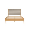 Dacin Wood Bed Frame with Upholstered Headboard - Beige - Queen