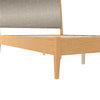 Dacin Wood Bed Frame with Upholstered Headboard - Beige - Queen