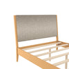 Dacin Wood Bed Frame with Upholstered Headboard - Beige - Queen