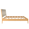 Dacin Wood Bed Frame with Upholstered Headboard - Beige - King