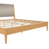 Dacin Wood Bed Frame with Upholstered Headboard - Beige - King