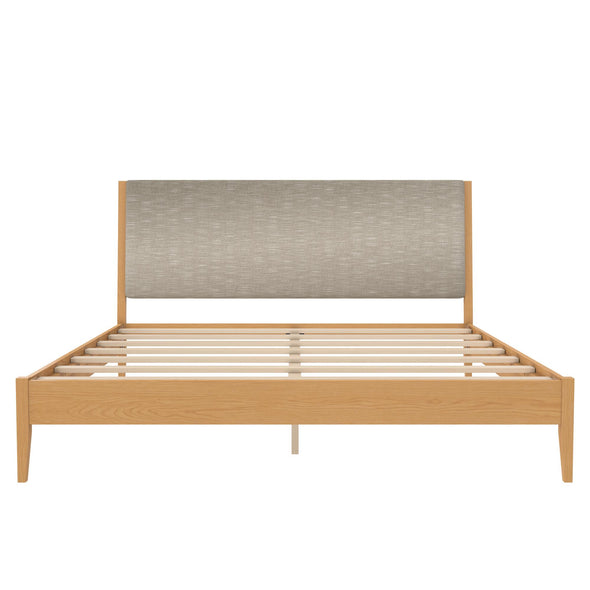 DHP Dacin Wood and Upholstered Platform Bed - Beige - King