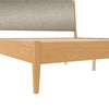 Dacin Wood Bed Frame with Upholstered Headboard - Beige - King
