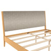 Dacin Wood Bed Frame with Upholstered Headboard - Beige - King