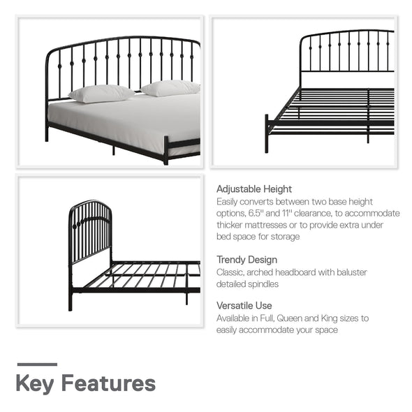 Narla Metal Platform Bed Frame - Black - King