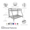 Dusty Metal Bunk Bed - Silver - Twin-Over-Full