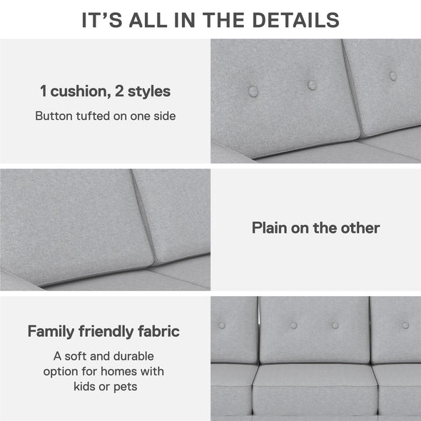 DHP Zion Modular Sofa Collection - Gray - 3-Seater