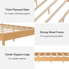 Dacin Wood Bed Frame with Upholstered Headboard - Beige - Queen