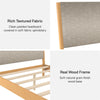 Dacin Wood Bed Frame with Upholstered Headboard - Beige - Queen