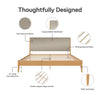 Dacin Wood Bed Frame with Upholstered Headboard - Beige - King