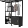 Lanis Metal Storage Loft Bed with Desk, Shelves, Cabinet and USB Port - Black - Twin