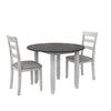 Jersey 3-Piece Drop Leaf Wood Dining Set with Round Table and 2 Chairs - Oyster