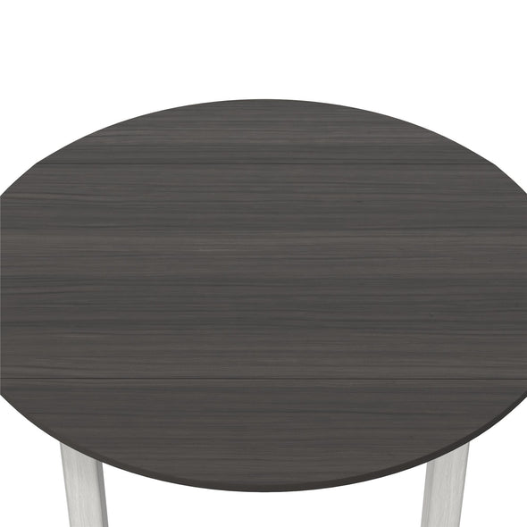 Jersey 3-Piece Drop Leaf Wood Dining Set with Round Table and 2 Chairs - Oyster