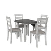 Jersey 3-Piece Drop Leaf Wood Dining Set with Round Table and 2 Chairs - Oyster