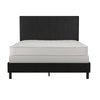 Janford Bed Frame with Adjustable Headboard - Black Faux Leather - Full