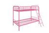 Dusty Metal Bunk Bed - Pink - Twin-Over-Twin