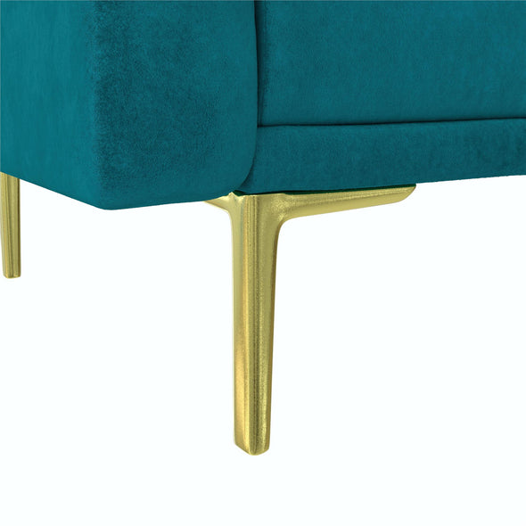 DHP Marseille Tuxedo Sofa with Gold Finish Metal Legs - Green