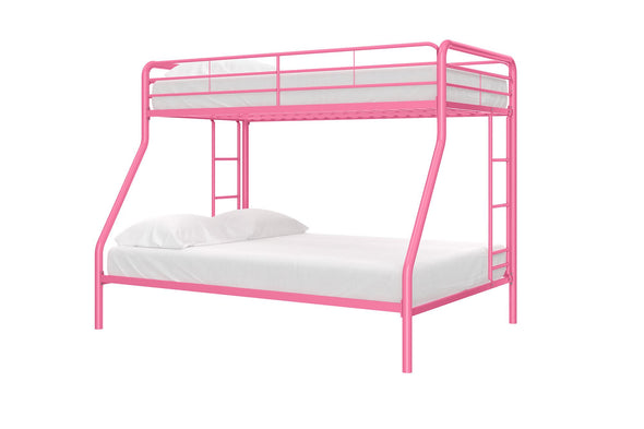 Dusty Metal Bunk Bed - Pink - Twin-Over-Full
