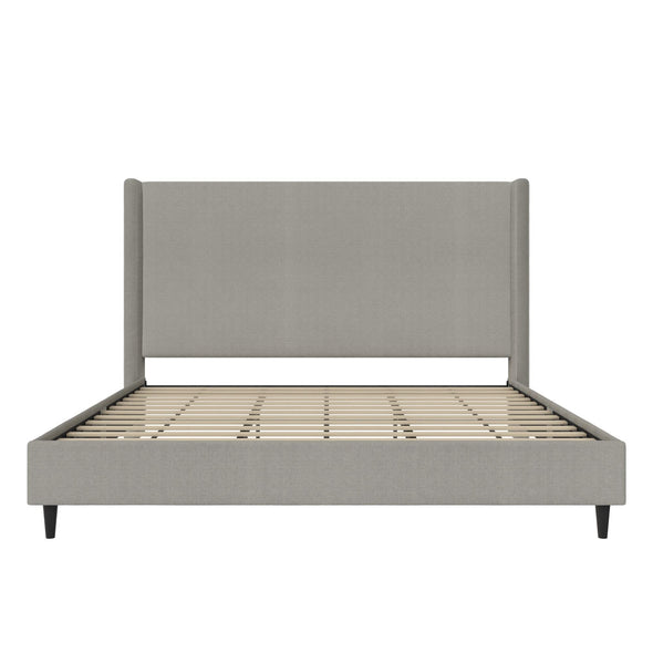 Eveline Upholstered Wingback Bed - Textured Gray Canvas - King