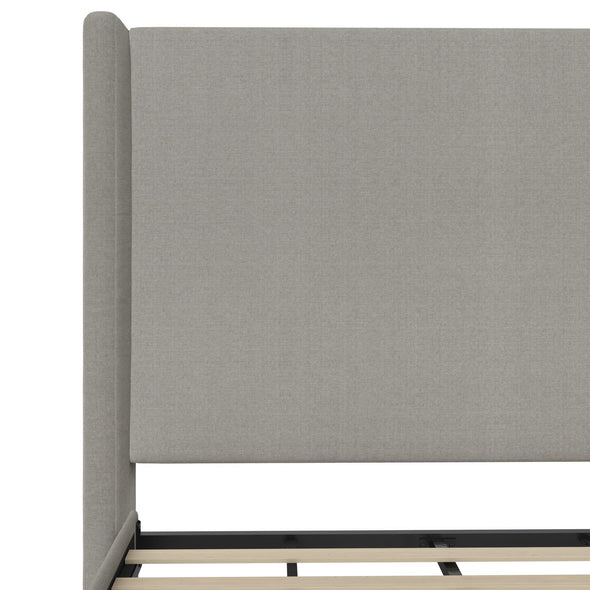 Eveline Upholstered Wingback Bed - Textured Gray Canvas - King
